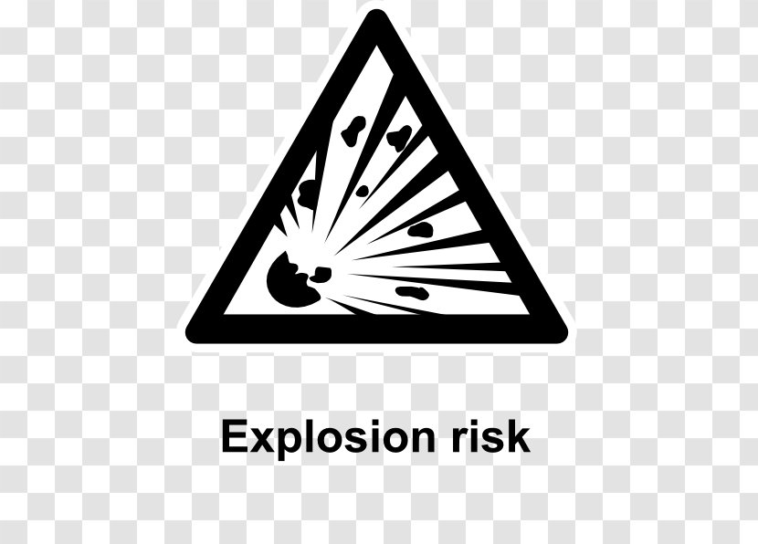 Explosive Material Explosion Warning Sign - Text - White Transparent PNG