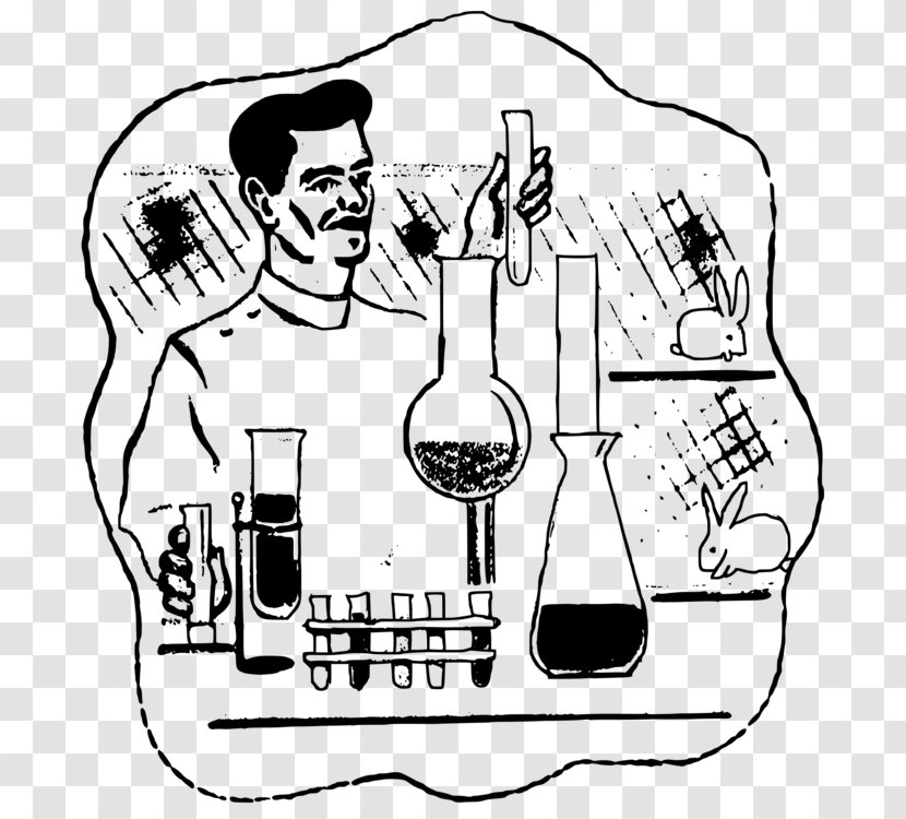 Beaker Cartoon - Science - Drink Blackandwhite Transparent PNG