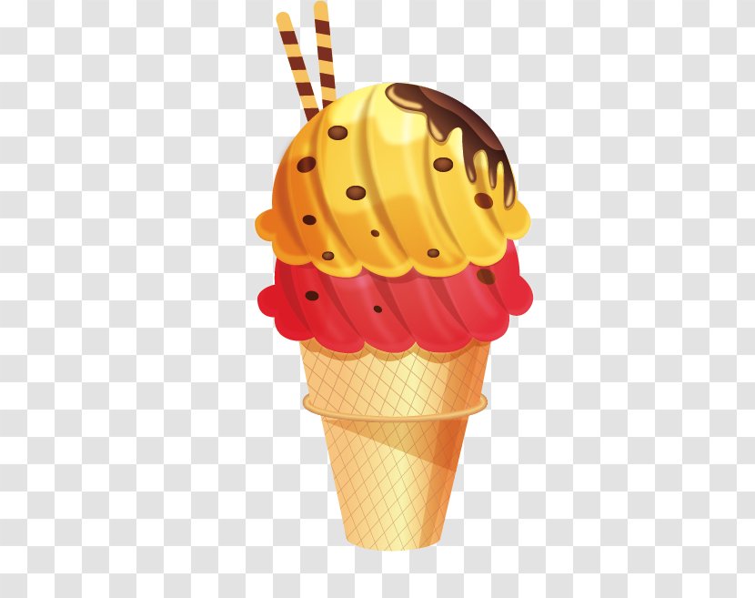 Ice Cream Cone Sundae Matcha - Sweetness - Vector Painted Cones Transparent PNG