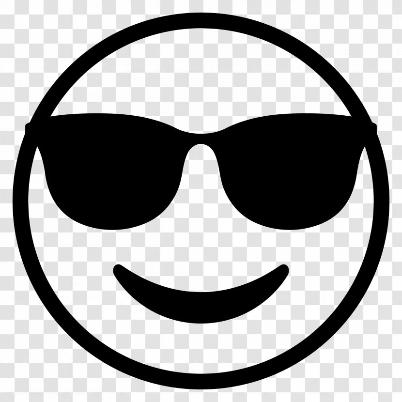 Emoji Emoticon Smiley Clip Art - Eyewear - Black And White Transparent PNG