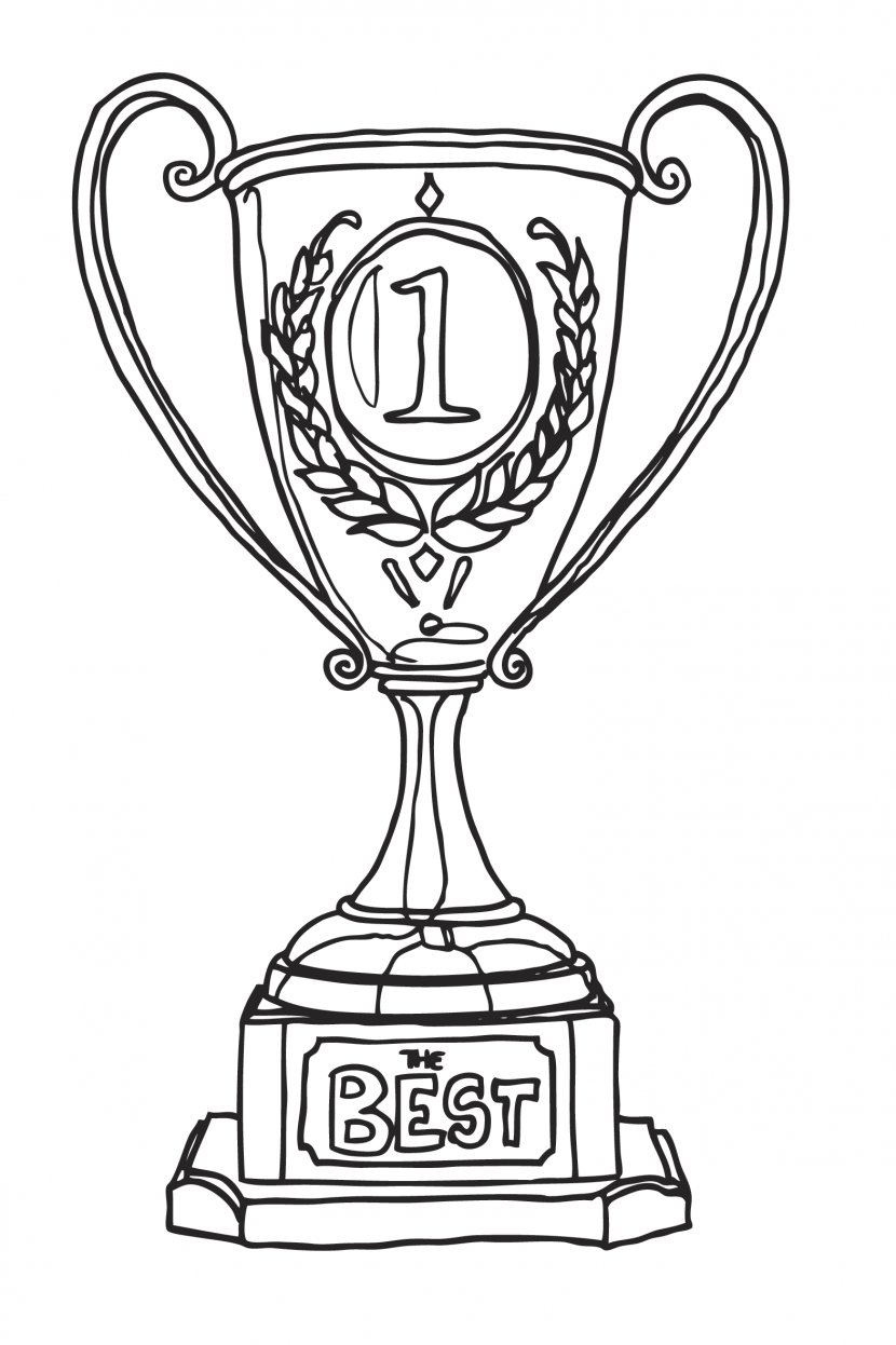 Line Art Drawing Award Trophy - Black And White Transparent PNG