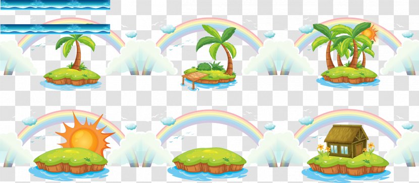 Sea Euclidean Vector Illustration - Beach - Rainbow Transparent PNG