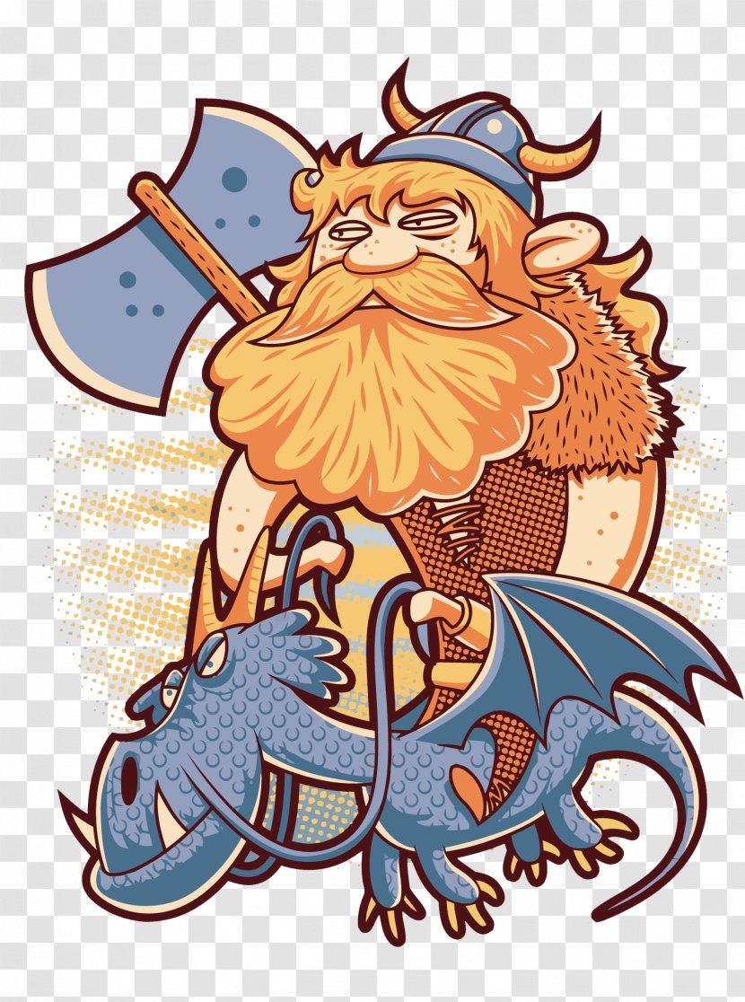 Viking Drawing Cartoon Illustration - Artwork - Vector And Dragon Transparent PNG