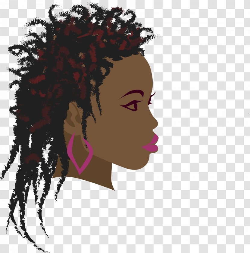 Africa Braid Woman Black Clip Art - Cartoon - Afro Transparent PNG