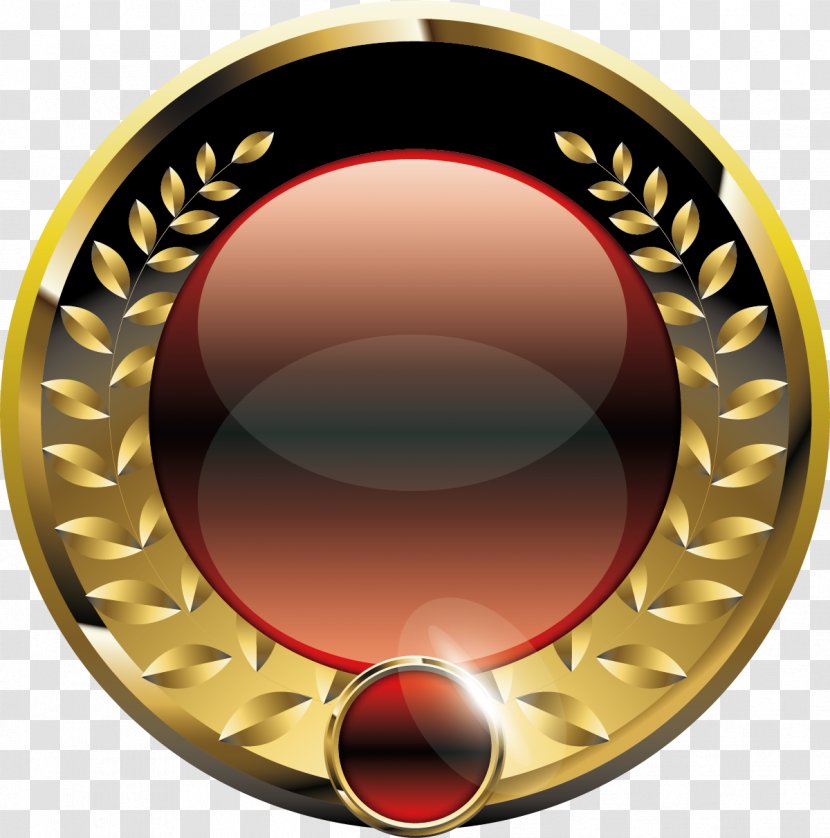 Button - Medal - Red Vector Retro Game Transparent PNG