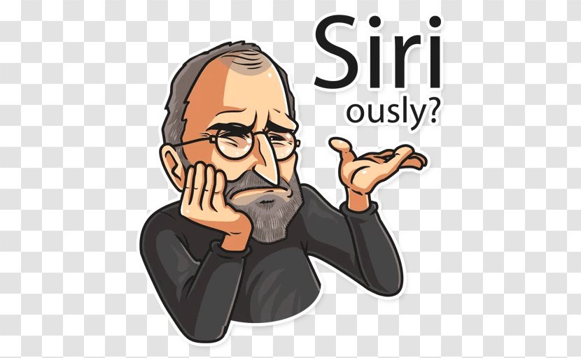 Sticker Telegram Apple Think Different Text - Cartoon - Steve Jobs Transparent PNG
