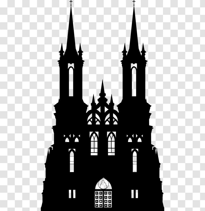 Gothic Architecture Silhouette Castle Clip Art - Cathedral Transparent PNG