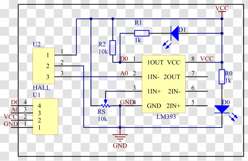 Wiring Diagram Schematic Hall Effect Sensor Circuit Passive Infrared - Number Transparent PNG