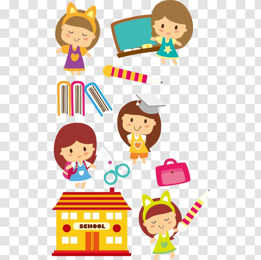 Student Clip Art - Students Pull Cartoon Vector Material Free Transparent PNG