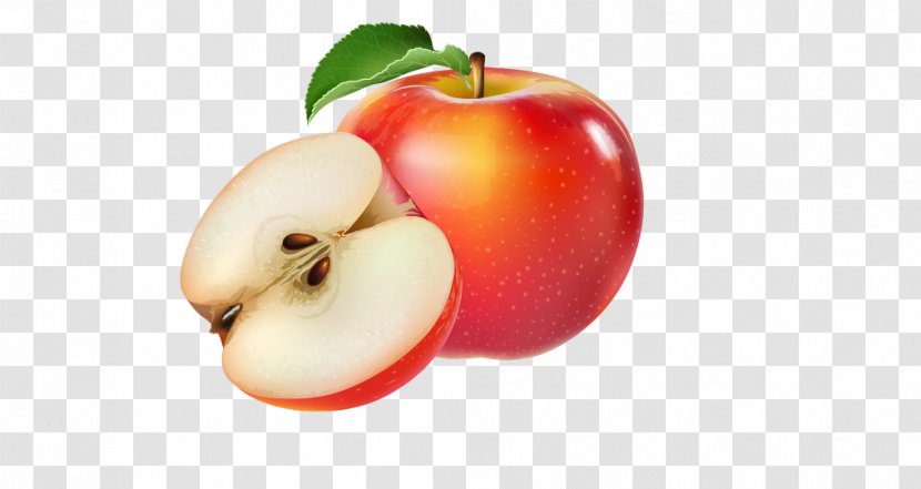 Apple Royalty-free Fruit Illustration - Royaltyfree - Vector Red Green Leaf Pattern Cut Transparent PNG