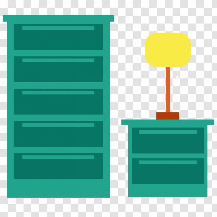 Flat Design Green - Cabinet - Vector Table Lamp Transparent PNG