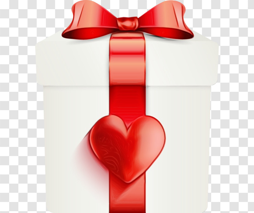Red Gift Heart Transparent PNG
