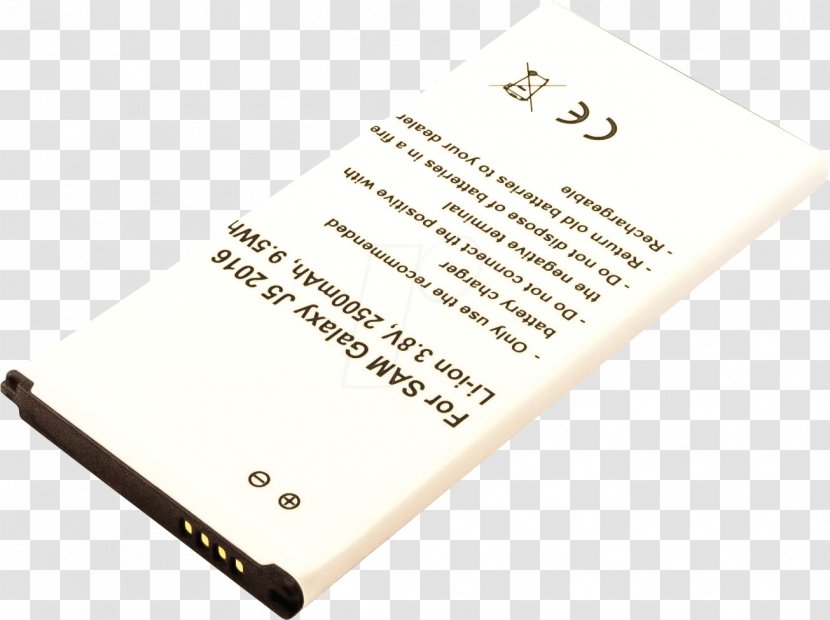 Electric Battery Lithium-ion Samsung Galaxy J5 (2016) Rechargeable Paper - Li Ion BATTERY Transparent PNG