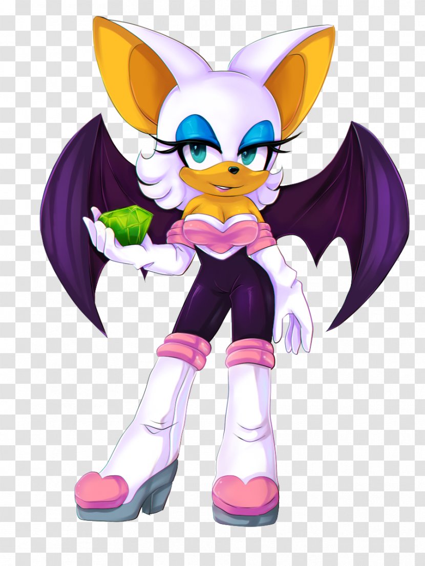 Rouge The Bat Sonic Heroes Mammal - Cartoon Transparent PNG