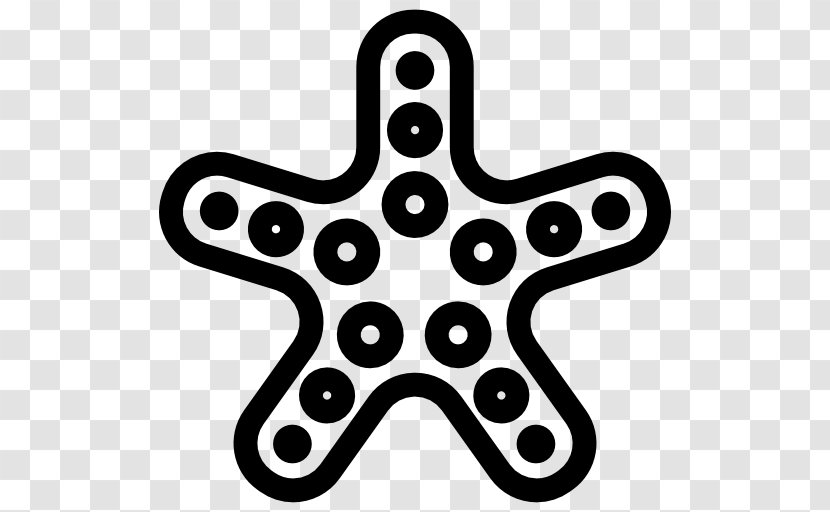 Starfish Clip Art - Black And White Transparent PNG
