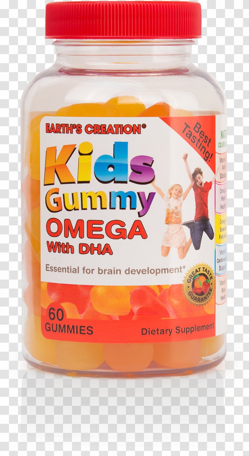 Dietary Supplement Earth's Creation Gummi Candy Docosahexaenoic Acid - Flavor Transparent PNG