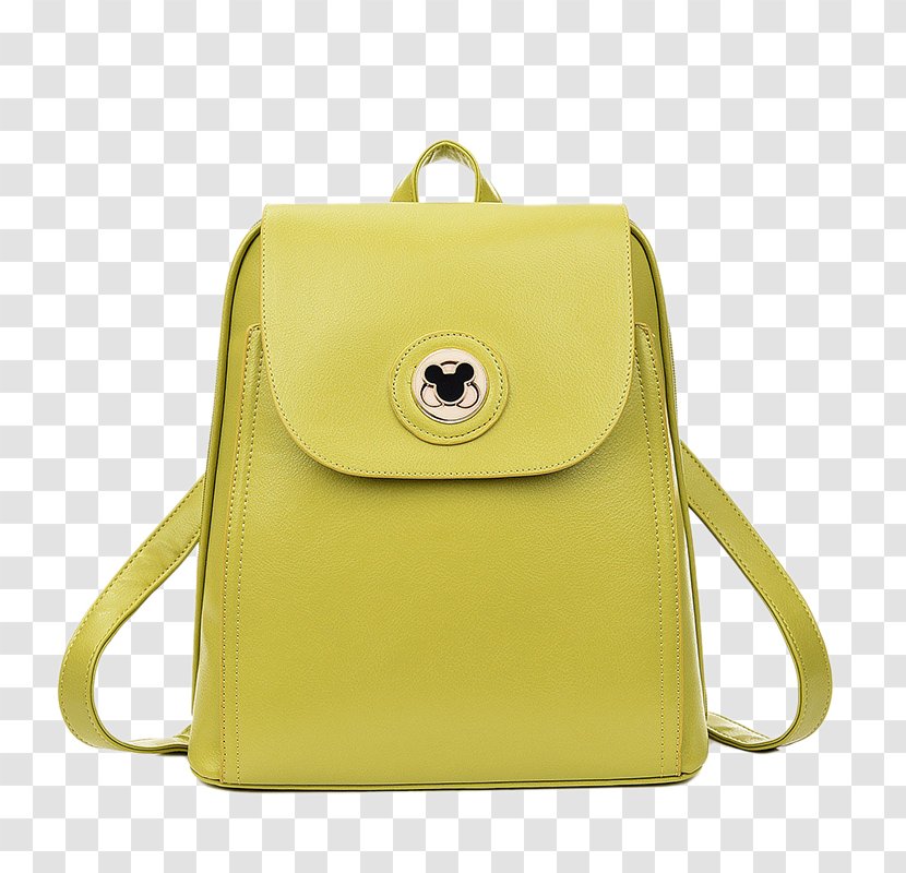 Backpack Leather Handbag Shoulder No - Bag - Simple Yellow Transparent PNG