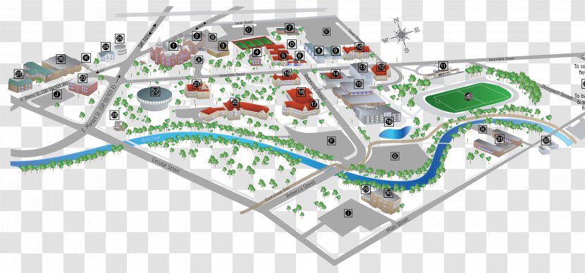 Heidelberg University The Ohio State At Mansfield Marion John Carroll - Heart - Campus Map Transparent PNG
