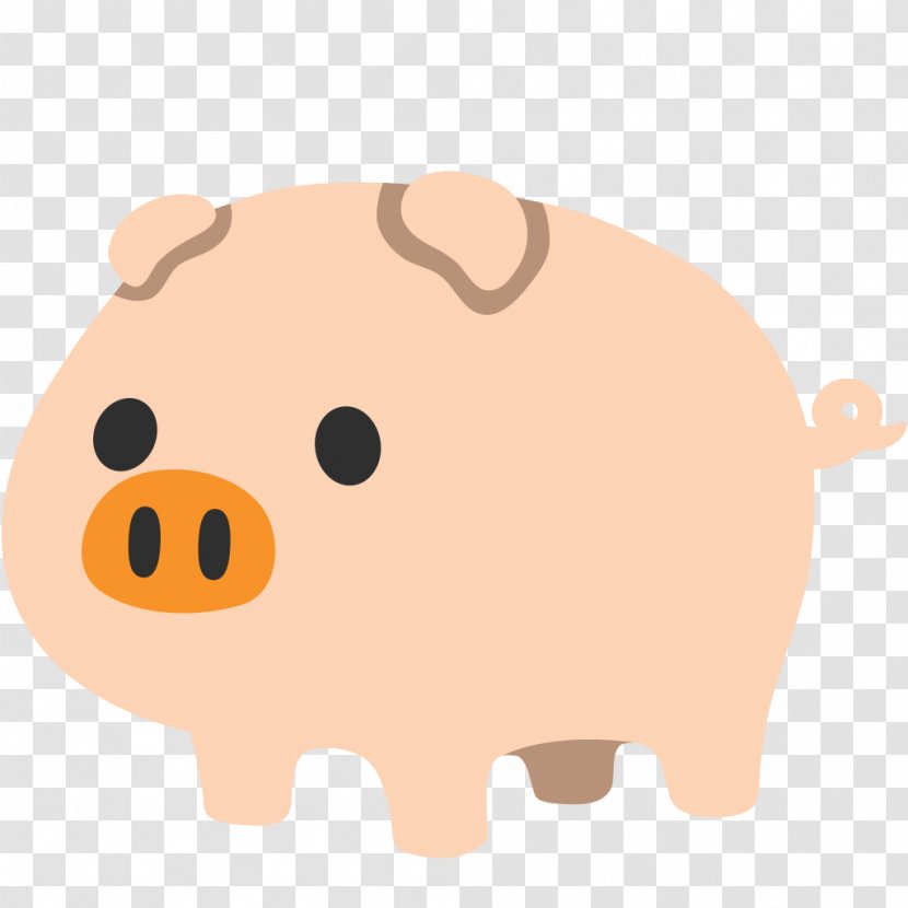 Domestic Pig Galaxy Emoji P I G PIG - Android Nougat Transparent PNG