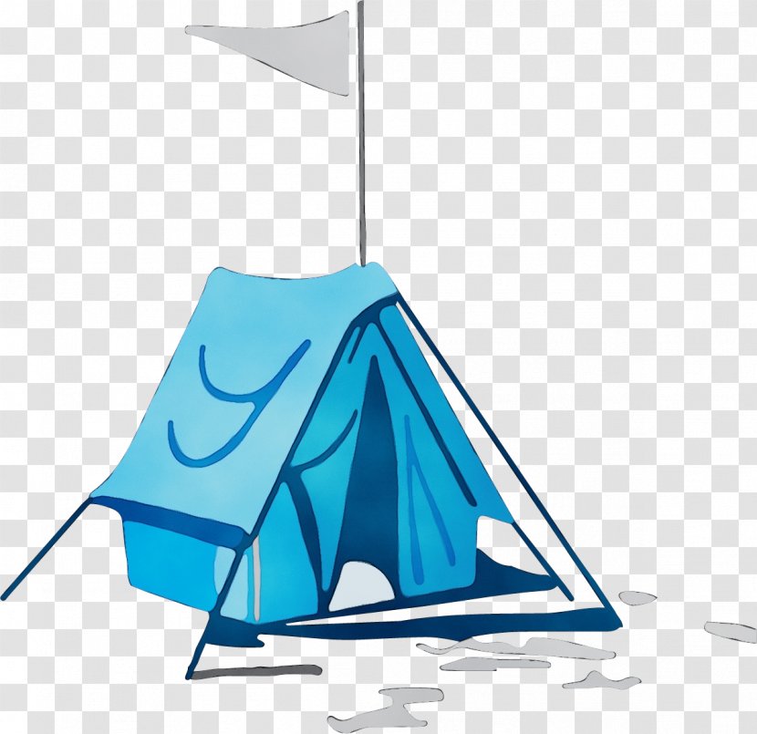 Tent Cartoon - Paint - Shade Turquoise Transparent PNG