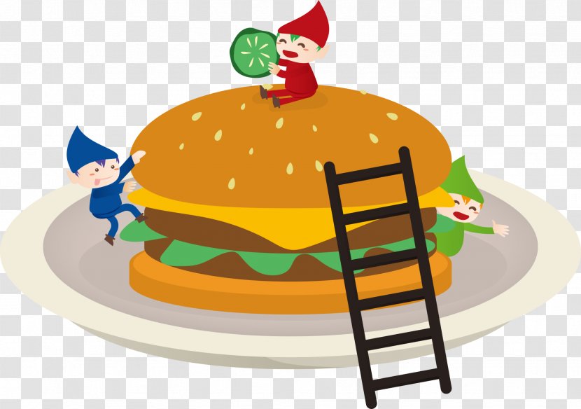 Hamburger Junk Food Ladder Cartoon Transparent PNG