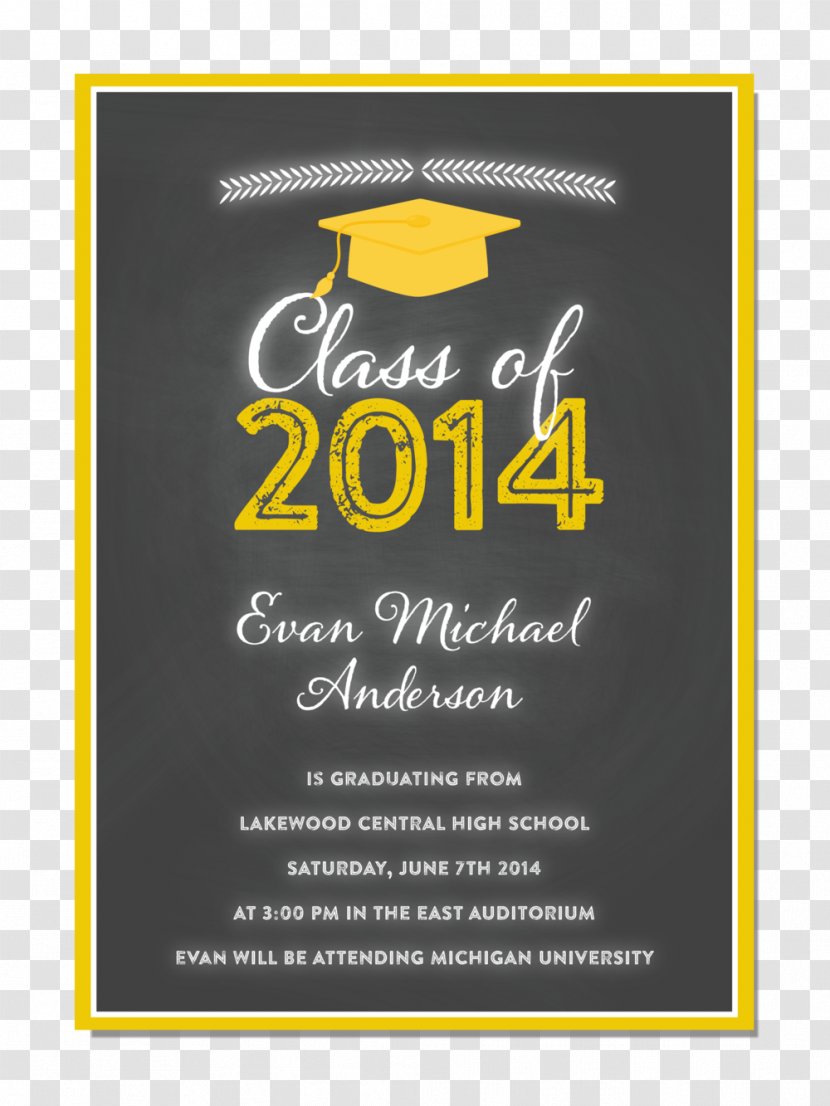 Graduation Ceremony Wedding Invitation Convite Party Baby Shower - Yellow Transparent PNG