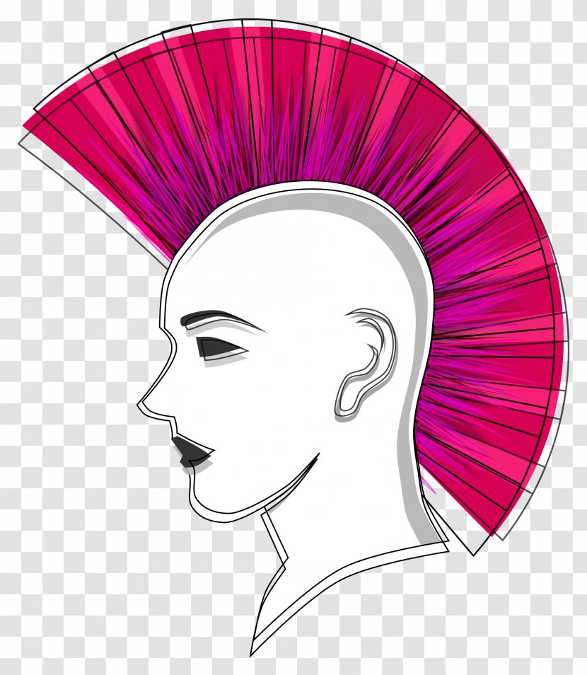 Punk Rock Mohawk Hairstyle Clip Art - Woman - Cliparts Transparent PNG