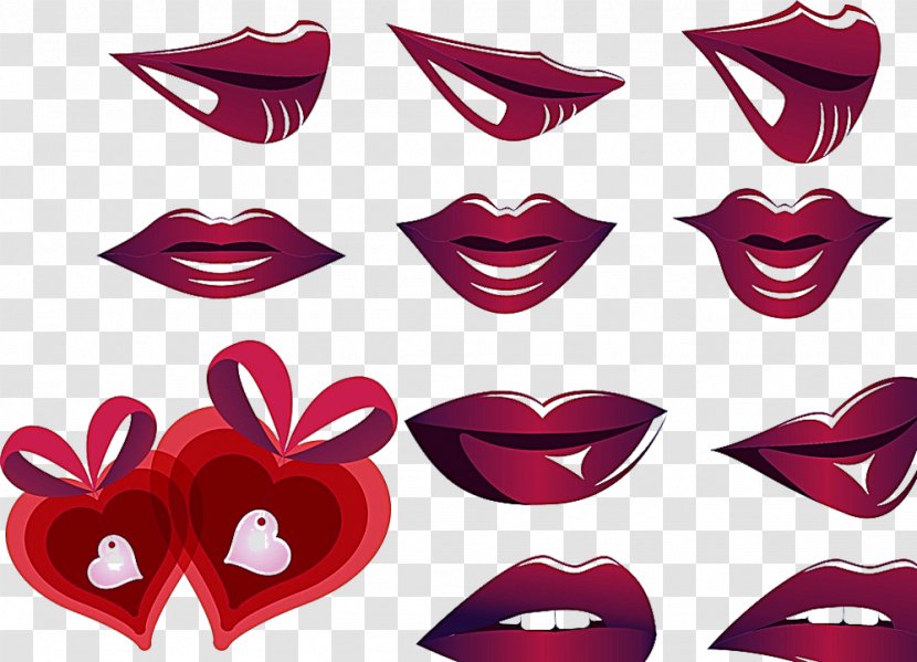 Lip Red - Facial Expression - Rose Lips Picture Material Transparent PNG