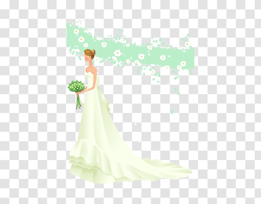 Bride Wedding Green Beauty Flower - Watercolor Transparent PNG