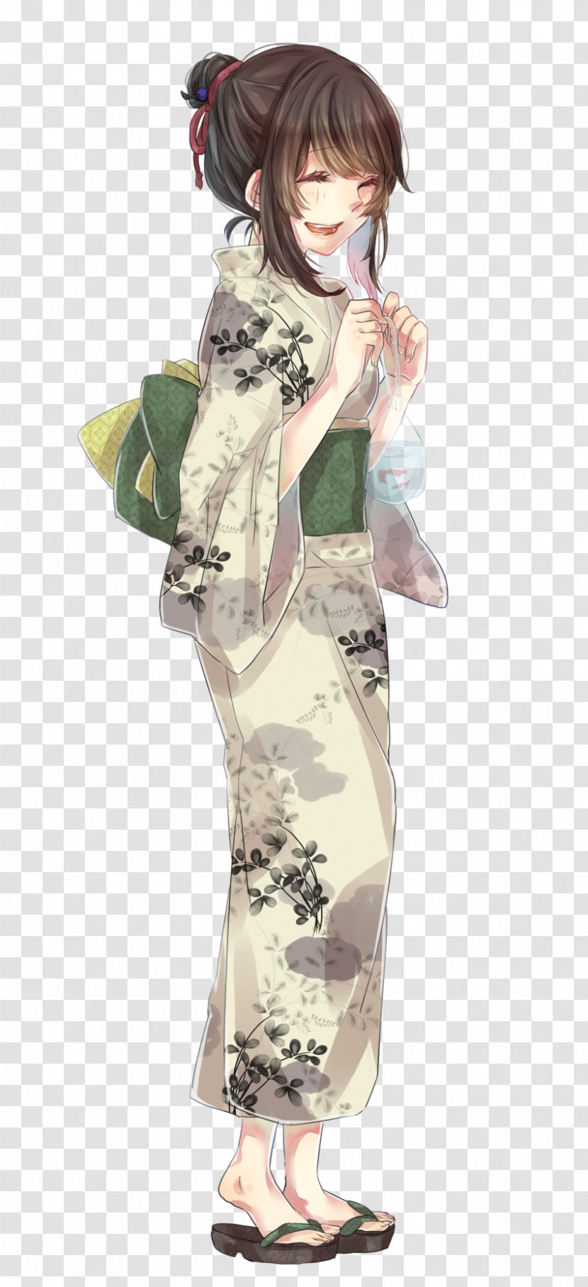 Kimono Fashion Model - Silhouette - Flower Transparent PNG