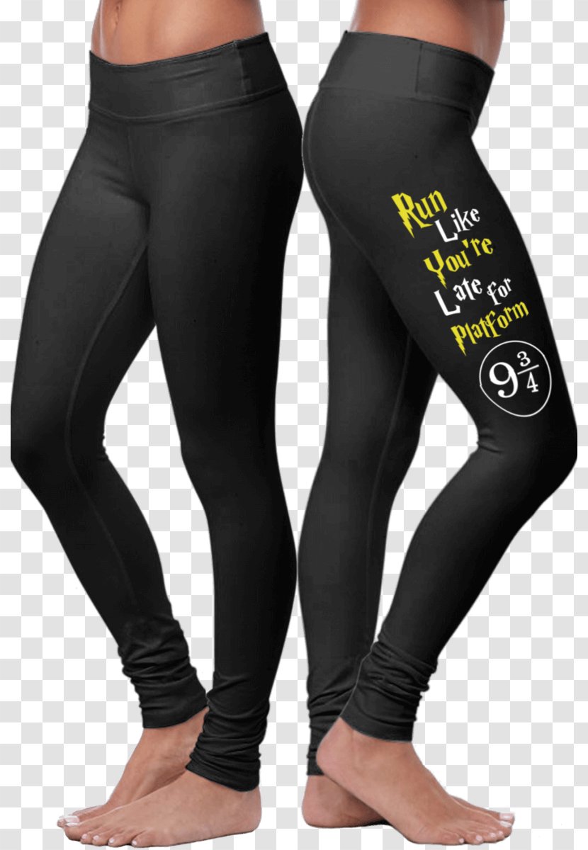 T-shirt Leggings Clothing Spandex Yoga Pants - Running Late Transparent PNG