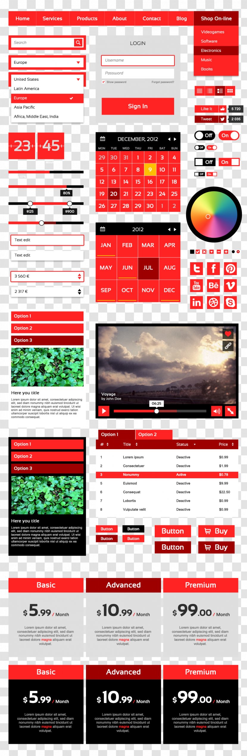 User Interface Design Metro Icon - Advertising - Red UI Kit Collection ...
