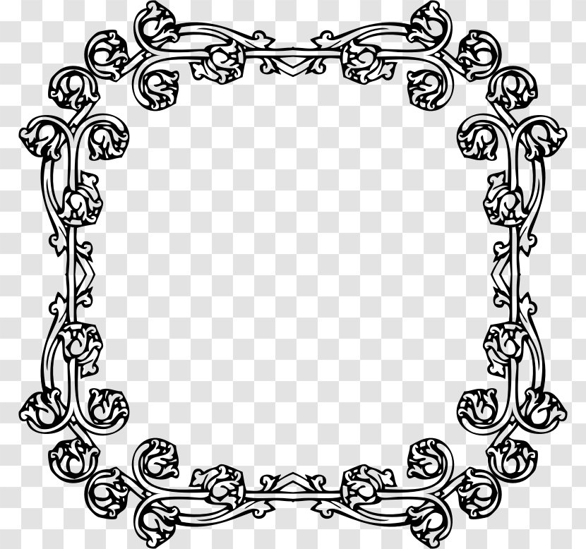 Clip Art - Black And White - Picture Frame Transparent PNG