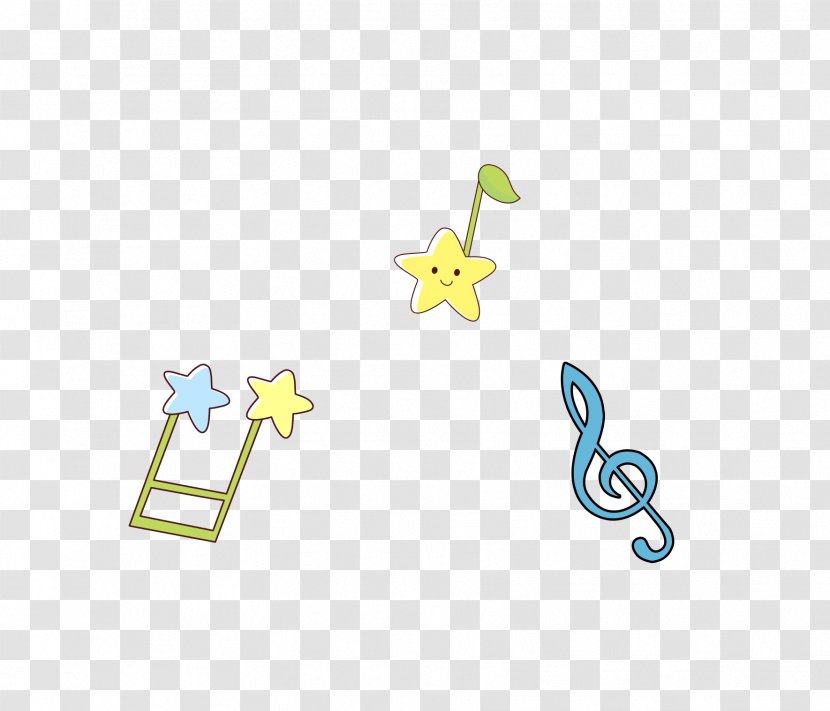Cartoon Musical Note - Watercolor - Star Notes Transparent PNG