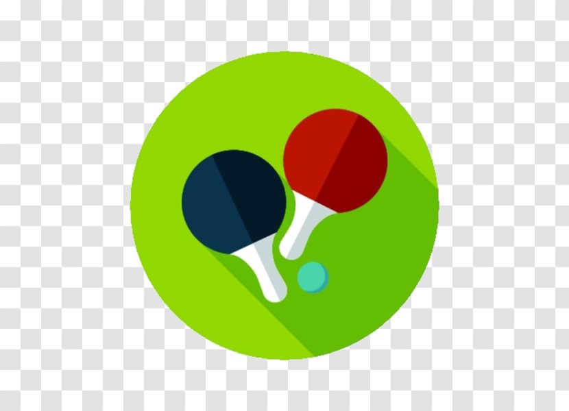 Table Tennis Racket Icon - Green Background Bat Transparent PNG