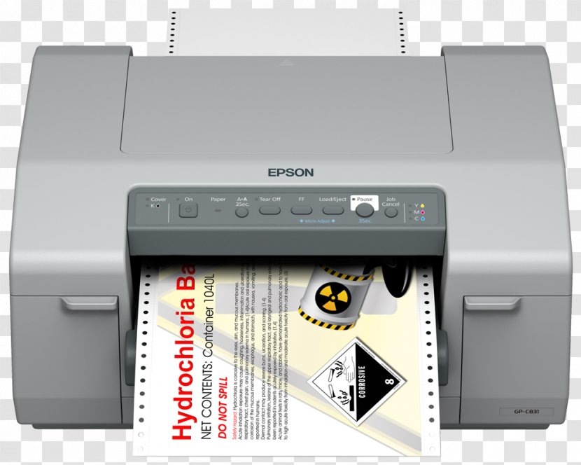 Label Printer Epson Inkjet Printing - Ink Cartridge Transparent PNG