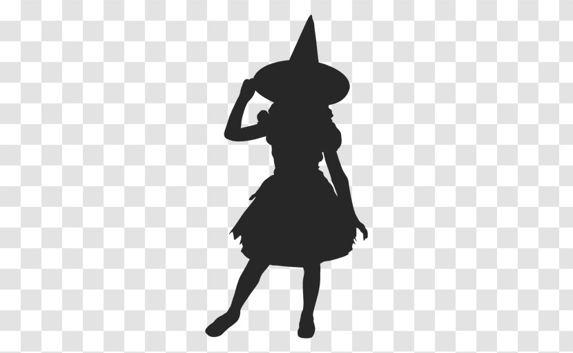 Silhouette Costume - Monochrome - Witch Vector Transparent PNG