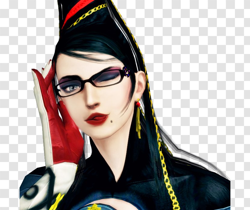 Bayonetta 2 Sunglasses Model Figure - Black Hair - Glasses Transparent PNG