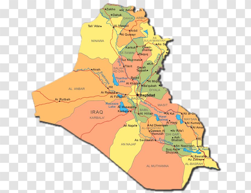 Mesopotamia World Map Governorates Of Iraq Ramadi - Baghdad Transparent PNG