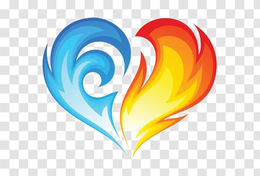 Fire Heart Clip Art - Hand Painted Ice Transparent PNG