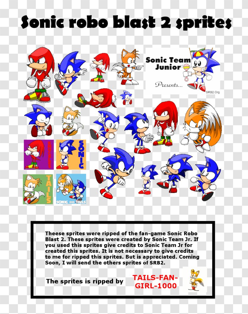 Sonic & Knuckles Robo Blast 2 Tails The Hedgehog 3 - Team - Sprite Transparent PNG
