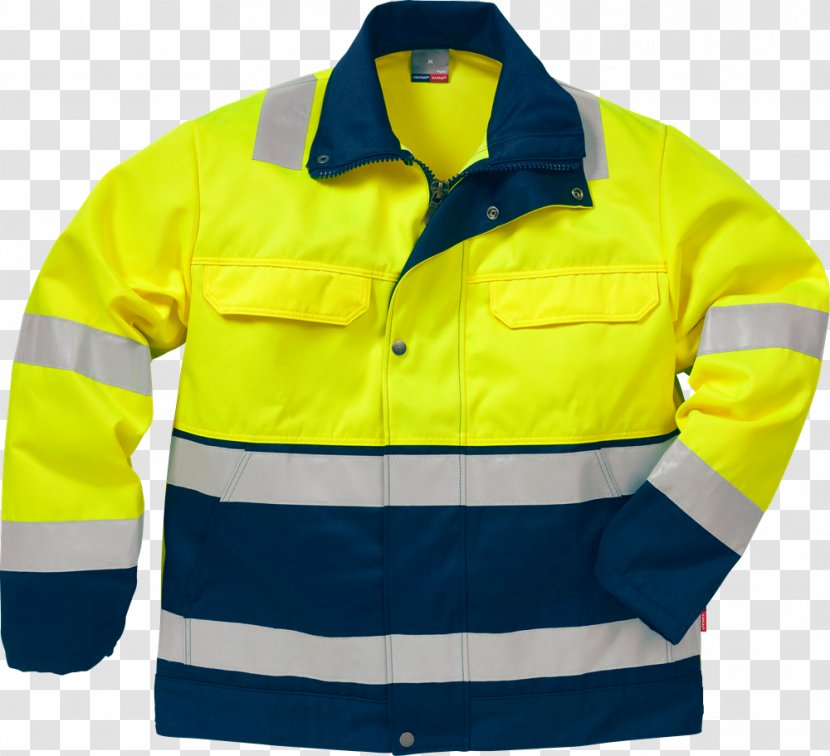 Jacket Workwear T-shirt Zipper - Yellow - Vis Identification System Transparent PNG