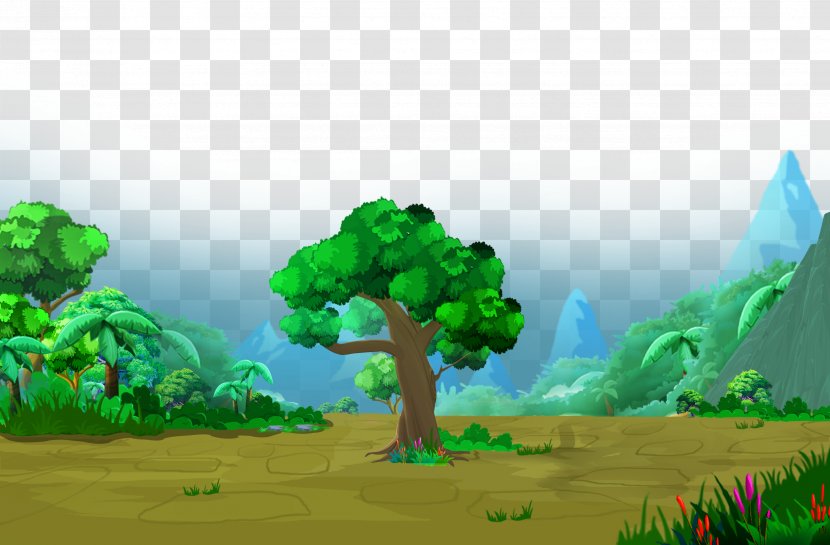 Cartoon Drawing Computer File - Grass - 2017 Tree Lawn Mountain Transparent PNG