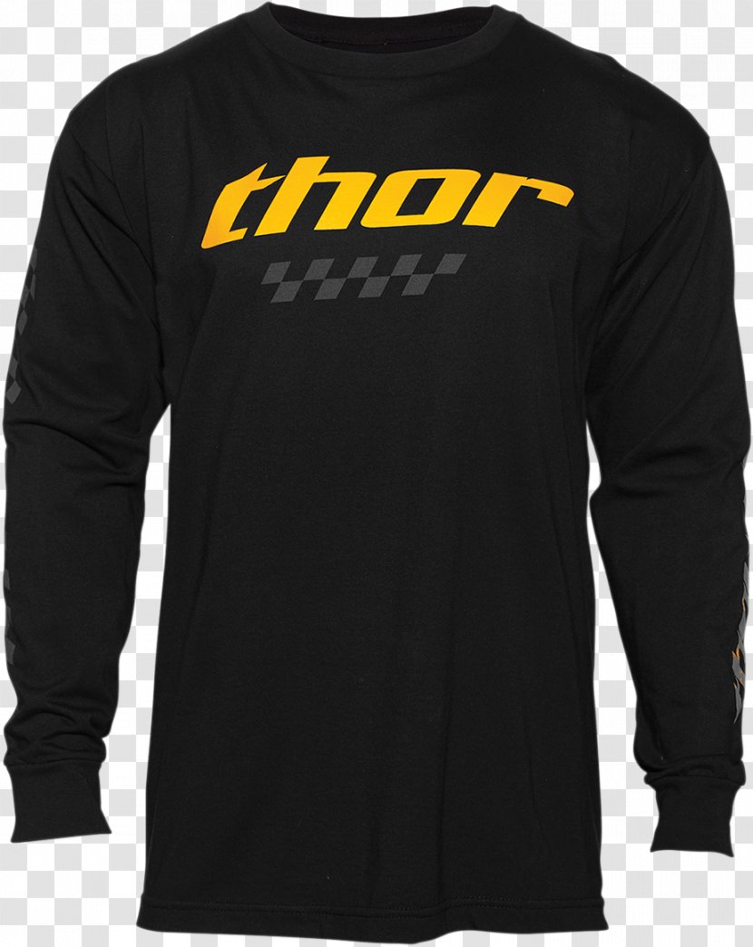 Long-sleeved T-shirt Thor Hoodie Clothing - Black - T Shirt Style Transparent PNG