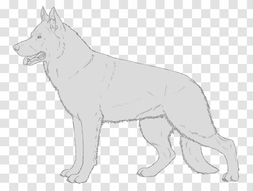 Saarloos Wolfdog Dog Breed Line Art White - Like Mammal - German Shepherd Cartoon Transparent PNG