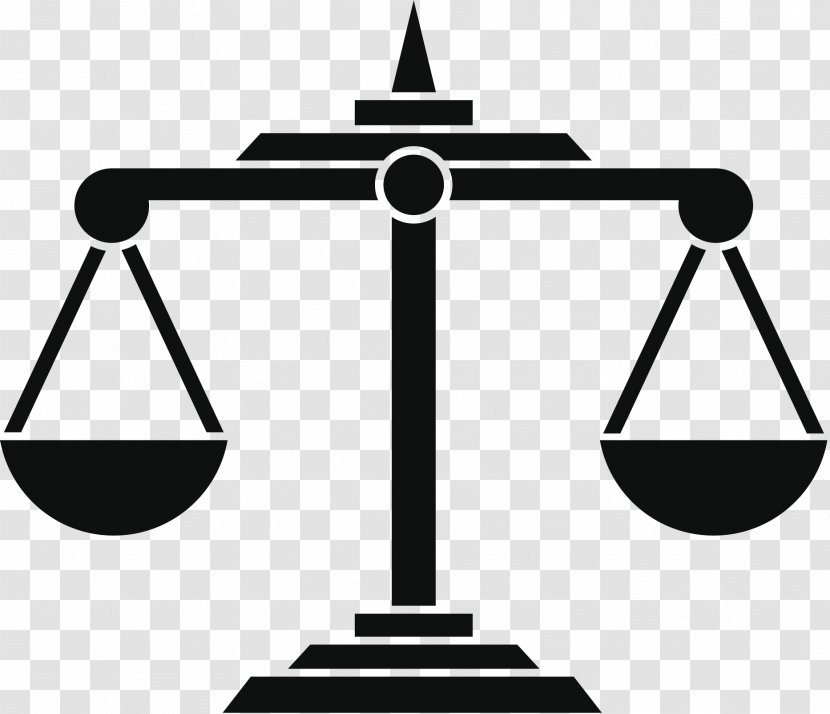 Justice Vector Graphics Measuring Scales Judge Image - Black And White - Symbol Transparent PNG