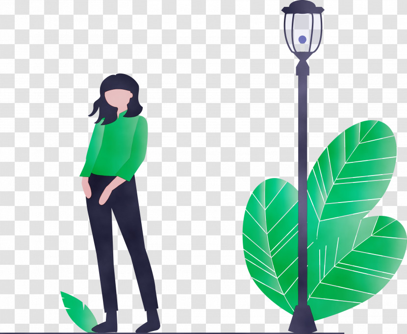 Green Leaf Standing Plant Technology Transparent PNG