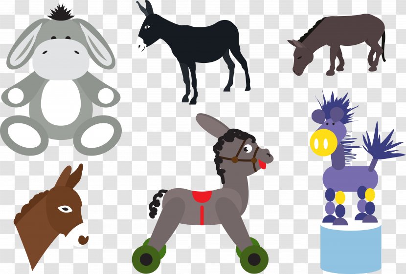 Donkey Horse Cartoon Illustration - Deer Transparent PNG