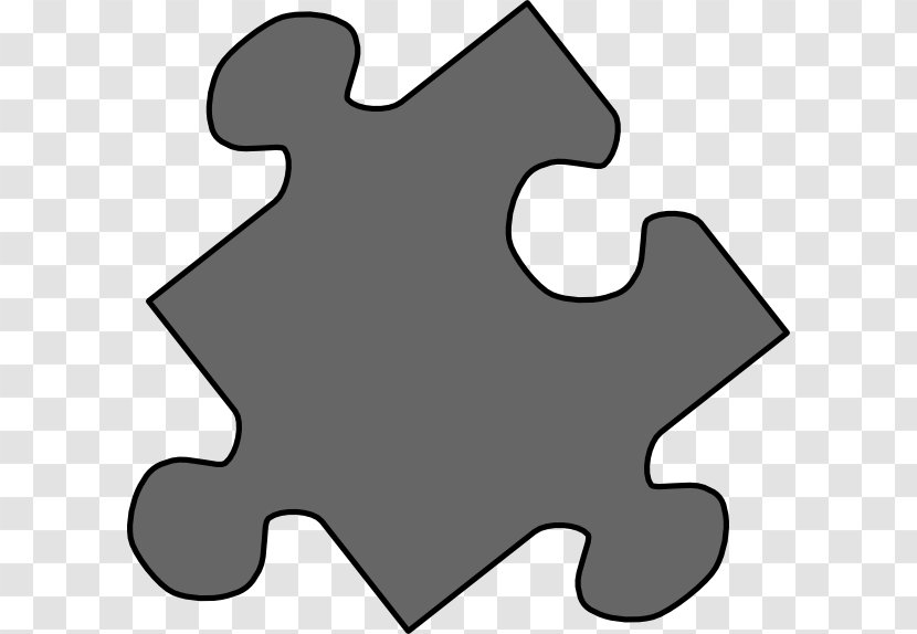 Grey Black And White Clip Art - Jigsaw Transparent PNG