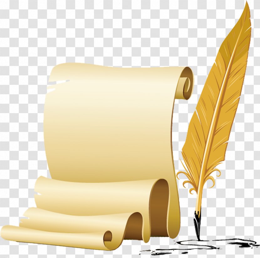 Paper Quill Pen Inkwell Papyrus - Camel Transparent PNG